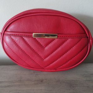 Red Mini Matelasse Belt Bag Eco Friendly 8"x2.5"x6"